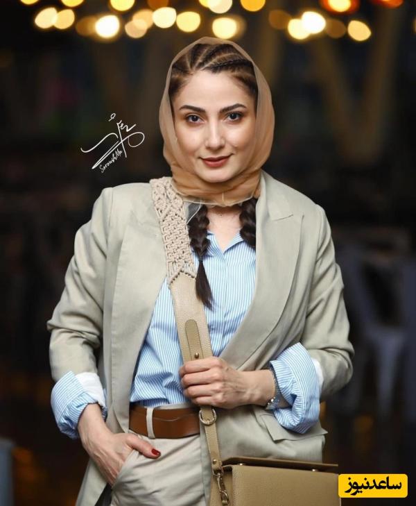 سمیرا حسن پور با پوششی شیک و کت فوق کوتاه ترمه