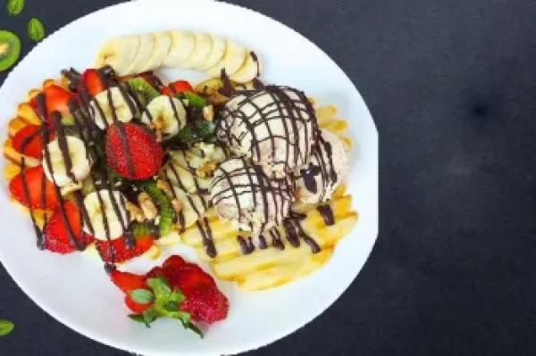 طرز تهیه وافل بستنی بدون دستگاه مثل کافه ها