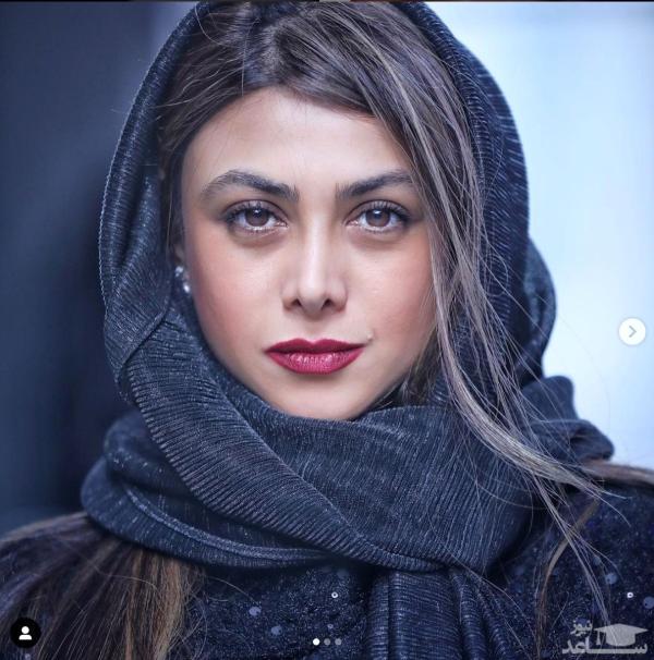 استایل شیک و گنگ آزاده صمدی در جشنواره جهانی فیلم فجر با عینک آفتابی برند و زیبا + عکس