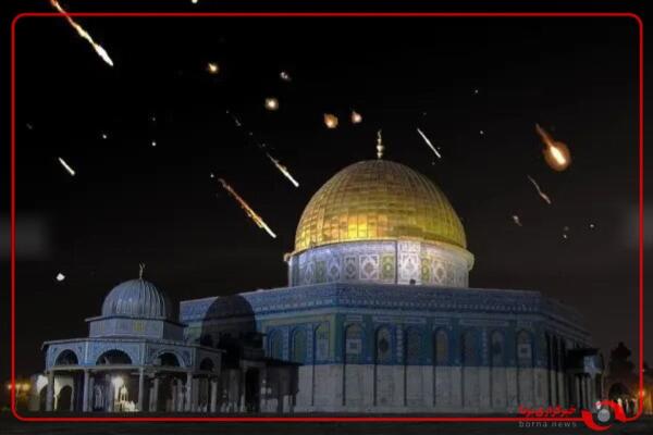  پرواز موشک‌های ایرانی روی آسمان قدس اشغالی 