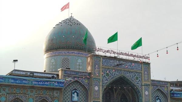 اهتزاز پرچم سرخ انتقام برفراز گنبد سلطان سیدجلال‌الدین اشرف (ع)