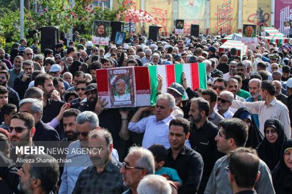 مراسم وداع باشکوه مردم آستانه اشرفیه با شهدای تجاوز اخیر رژیم صهیونی