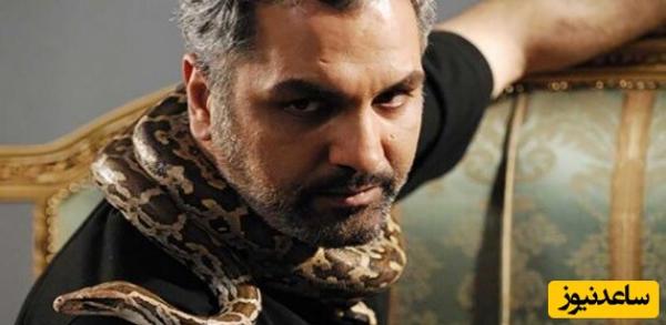 رونمایی مهران مدیری از مار پیتون خانگی 2 متریاش/ 11 سال هست که حمام میبرم و میخوابونمش...+ویدیو