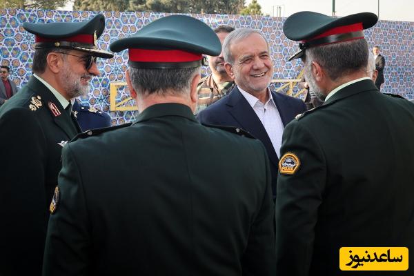 سردار رادان دست در دست مسعود پزشکیان در میدان +فیلم/ عینک ریبن آبادانی چقدر بهش میاد صورت...