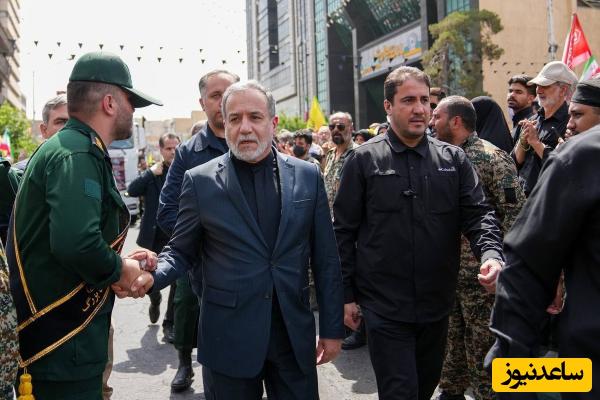 قابی متفاوت از وداع آخر عراقچی با سردار سلامی در مراسم امروز+عکس/ دیدار به قیامت...