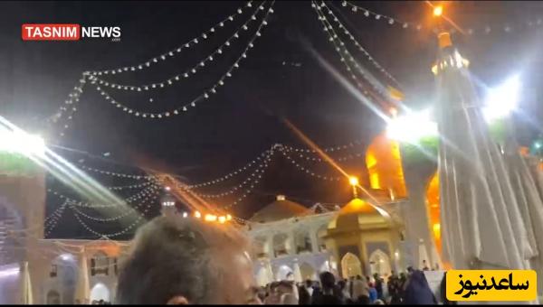 (فیلم) نقاره‌زنی‌ در ‌حرم ‌مطهر رضوی همزمان با مقابله پدافندی در آسمان مشهد