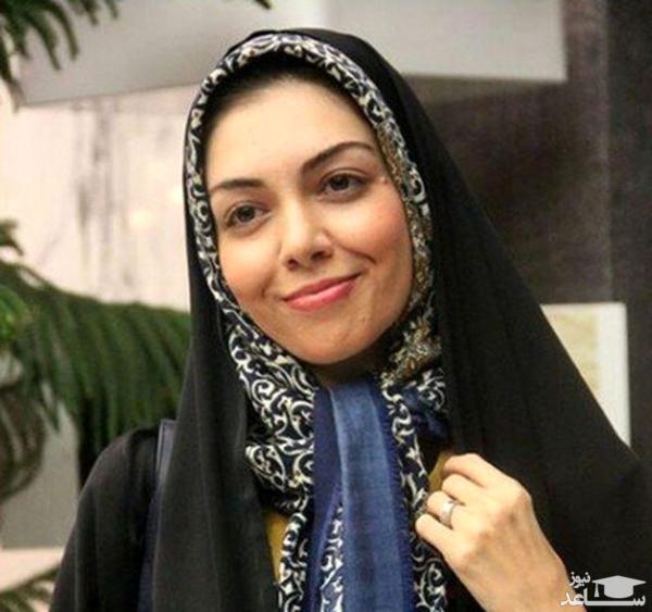 آزاده نامداری در کنار همسر و دخترش