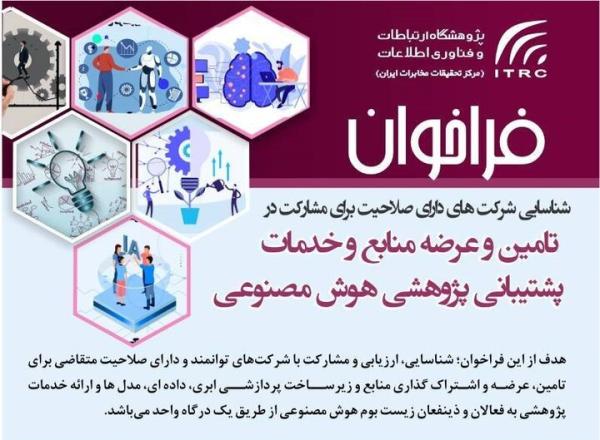 فراخوان پژوهشگاه ارتباطات برای مشارکت شرکت‌های توانمند در هوش مصنوعی