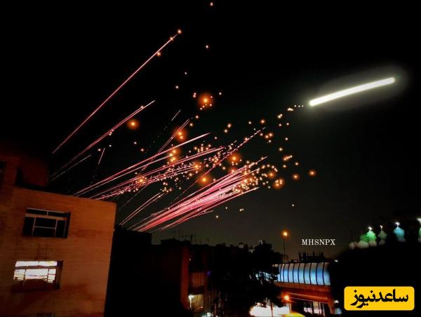 (فیلم) هم اکنون ؛ لحظهٔ انهدام پهپاد اسرائیل در آسمان تهران