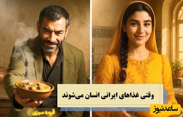 می‌دونید اگر غذاهای ایرانی آدم بودند چه شکلی بودند؟ / کله‌پاچه و حلیم دیگه آخر شباهت بودن😂 + ویدئو