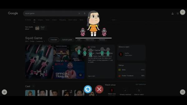  چالش Squid Game حالا در گوگل قابل بازی است! + فیلم 