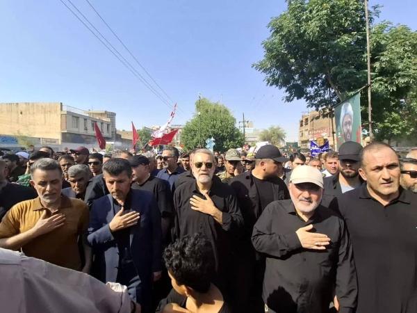 دزفول ایستاده بدرقه کرد؛ تشییع باشکوه سپهبد شهید رشید و فرزندش در قلب خوزستان