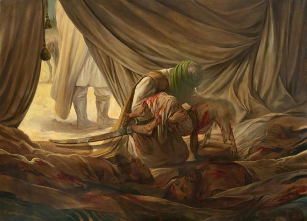  «امانت» جدیدترین نقاشی عاشورایی حسن روح‌الامین 