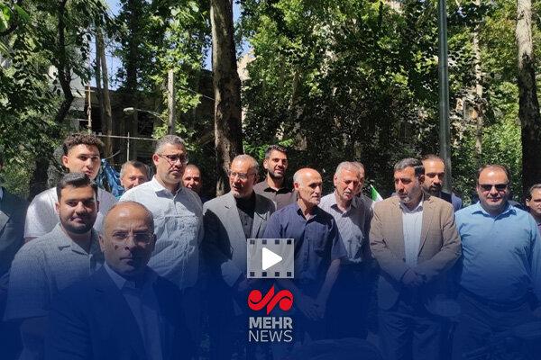 قرائت قطعنامه جامعه ورزش در محکومیت حملات رژیم صهیونیستی