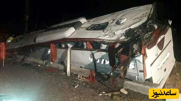واژگونی وحشتناک اتوبوس در جاده اصفهان دامغان/+ جزییات این حادثه تلخ