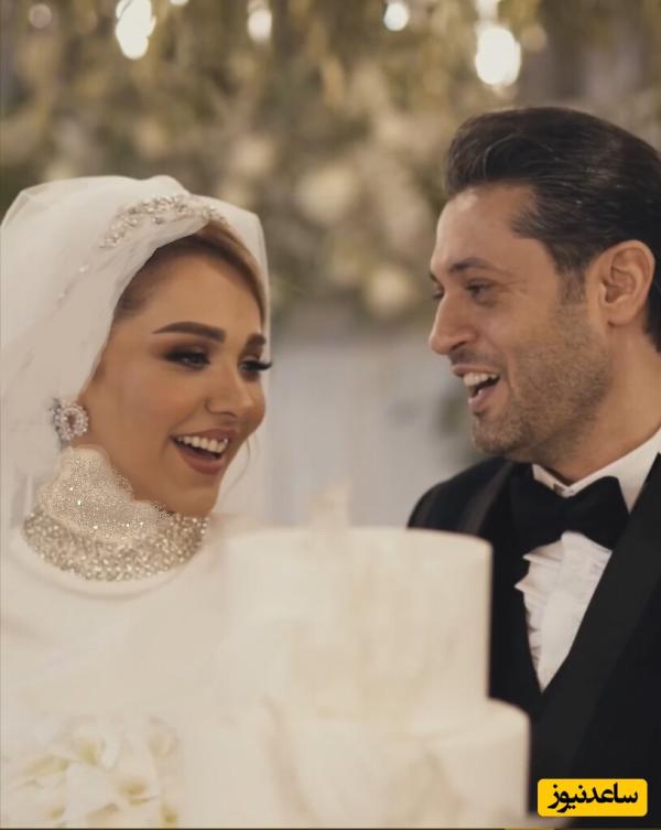 کیک تولد مهرناز دبیرزاده همسر روزبه معینی بازیگر کشورمان و خواهر دوقلوش در مراسم عقدشان+عکس