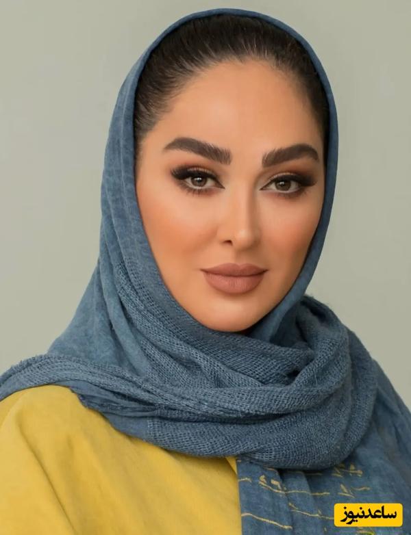 دلبری الهام حمیدی با مانتوی سنتی و بسیار خوشرنگ با ساعت و شال ست آن