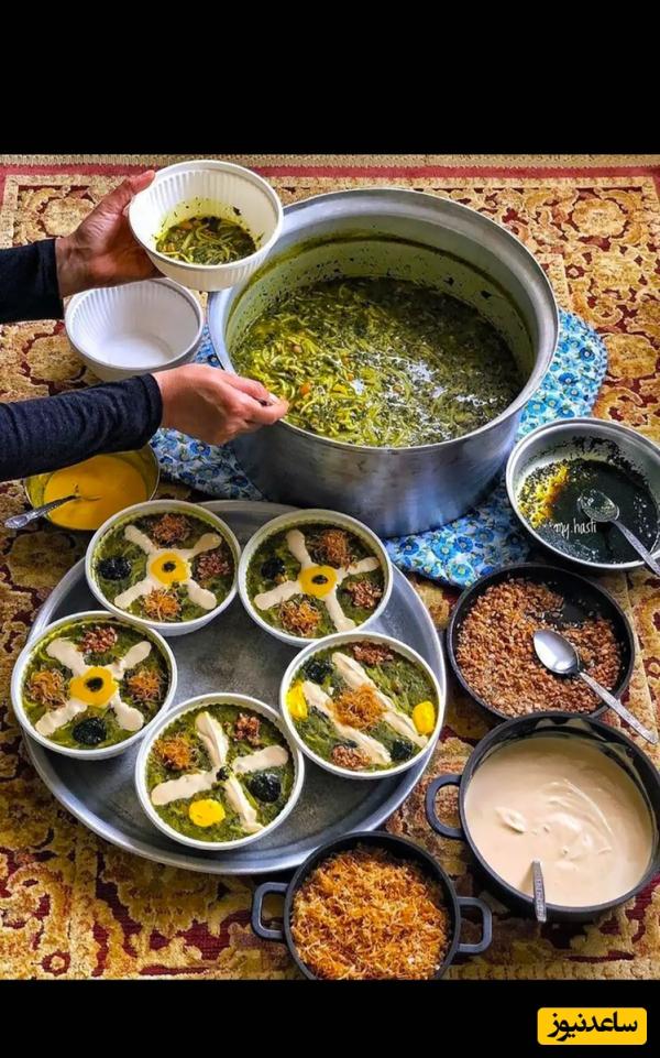 طرز تهیه آش نذری لعابدار و خوش طعم با تمام نکات/ +انواع دیزاین آش نذری