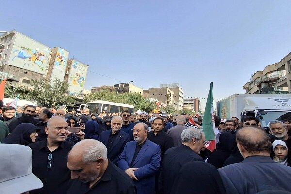 حضور وزیر دادگستری در مراسم تشییع شهدای اقتدار