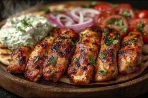 ژیرو مرغ آبدار با سس تزاتزیکی. یک دستور پخت ساده در ماهیتابه