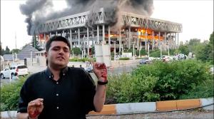  تصاویر یک خبرنگار از ساختمان در حال سوختن صداوسیما 