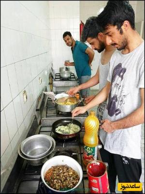 خلاقیت خنده‌دار دانشجویان پسرِ مبتکر برای ظرف نشستن در خوابگاه با استفاده نوآورانه از سُفره +عکس/ مغز شما ها رو باید طلا گرفت😂