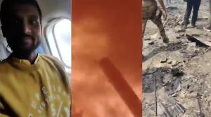  لحظات سقوط هواپیمای هند از زاویه دوربین مسافر هواپیما! 