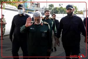 حضور سردار قاآنی در تشییع شهید ایزدی
