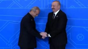 زبان بدن پزشکیان حین ملاقات با الهام علیاف در آذربایجان